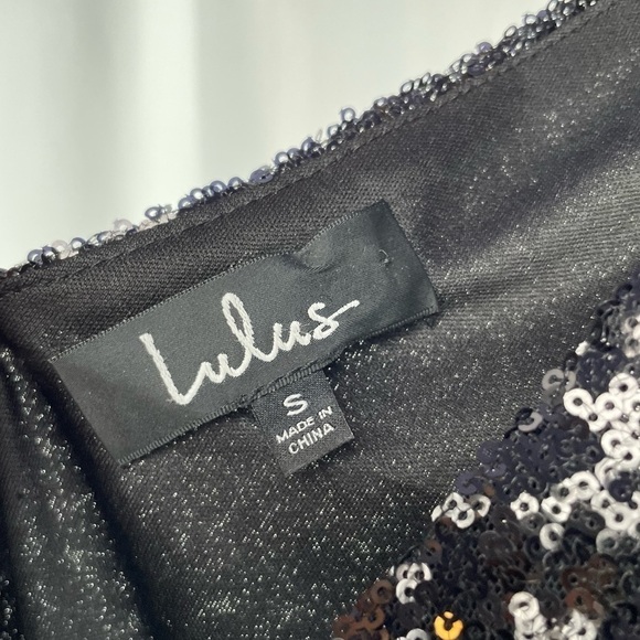 NWT Lulus Champagne Showers Sequin Bodycon Dress in Black Size‎ Small - Picture 5 of 10